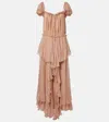 Chloé Ruffled Silk Gown In Multi