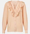 Chloé Silk Shirt With Rouches In Pink