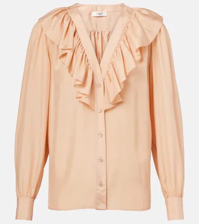 CHLOÉ CHLOÉ RUFFLED SILK HABUTAI BLOUSE