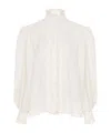 Chloé Ruffled Silk Jacquard Shirt In Neutral