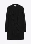 Chloé Silk Blend Ruffled Dress Long Sleeves In Black