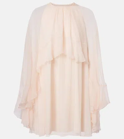 Chloé Ruffled Silk Minidress In Pink