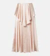 Chloé Fluid Washed Silk Satin Layered Midi Skirt In Pink