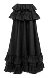 Chloé Ruffled Silk Taffeta Maxi Skirt In Black
