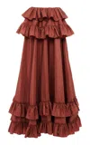 Chloé Ruffled Silk Taffeta Maxi Skirt In Pink