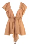 Chloé Silk Top With Rouches In Multi