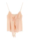 Chloé Chloe Ruffled Silk Top In Pink