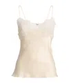 Chloé Women Ivory Washed Silk Satin And Lace Camisole Top In Neutral