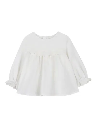 Chloé Ruffled-sleeve Blouse In White