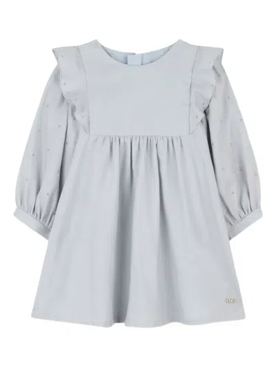 Chloé Babies' Ruffled-sleeve Dress In Gray
