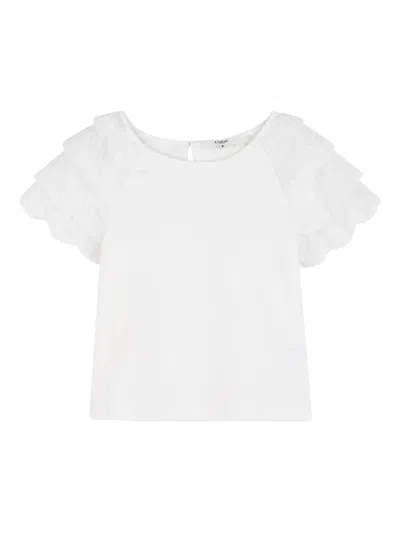 Chloé Babies' Ruffled Sleeve Top In White