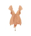 Chloé Beige Top With Gatherings And V Neck In Silk Georgette Woman In Pink