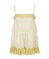 Chloé Ruffled Spaghetti Strap Dress In Brown