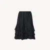 Chloé Short À Volants Superposés En Crêpe De Chine Femme Noir Taille 36 100% Soie In Black