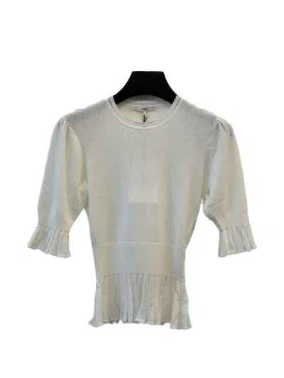 Chloé Ruffled T-shirt In Gray