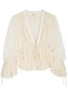 Chloé Chloe Ruffled Tulle Cropped Blouse