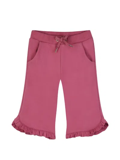 Chloé Babies' Ruffle-trim Drawstring Trousers In Pink