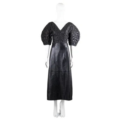 Pre-owned Chloé Runway Sample Spring/summer 2024 Black Leather Midi Dress, Gabriela Hearst