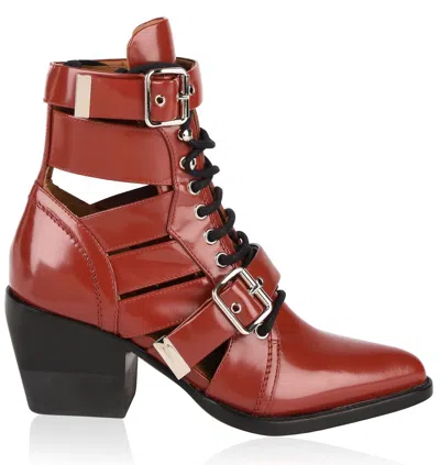 Chloé Medium Cut-out Boots In Red