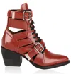 Chloé Woman Ankle Boots Chocolate Brown Size 9 Leather In Burgundy