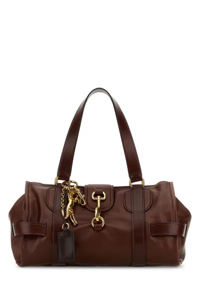 Chloé Chloe Brown Leather Kerala 25 Shopping Bag