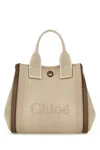 Chloé Chloe Women Sand Canvas Small Carry Handbag