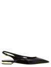 Chloé Saada Leather And Suede Slingback Flats