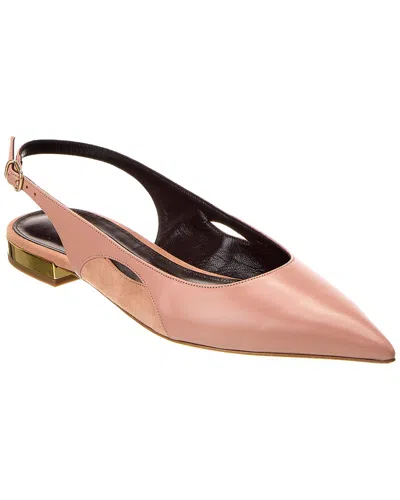 Chloé Saada Leather & Suede Slingback Flat In Pink