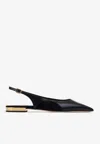 Chloé Saada Leather And Suede Slingback Flats In Black