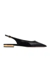 Chloé Saada Leather And Suede Slingback Flats In Black