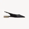 Chloé Saada Leather And Suede Slingback Flats In Black