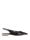 Chloé Saada Leather And Suede Slingback Flats In Black