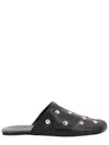 Chloé Susanna Buckle-details Studded Flat Pumps In Black