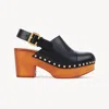 Chloé Jeannette Studded Leather Slingback Platform Clogs In Black