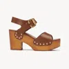 Chloé Chloe Jeannette Leather Platform Sandals In Brown