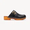 Chloé Chloè Jeannette Leather Clogs In Black