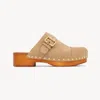 Chloé Jeannette Buckle Detailed Studded Clogs In Neutral