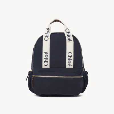 Chloé Cotton Canvas Changing Backpack In Blue
