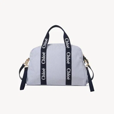 Chloé Sac À Langer Femme Bleu Taille Onesize 79% Polyester, 21% Coton, Cuir De Veau In Blue