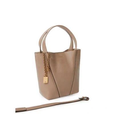 Chloé Sac À Main Spin En Cuir De Veau In Brown