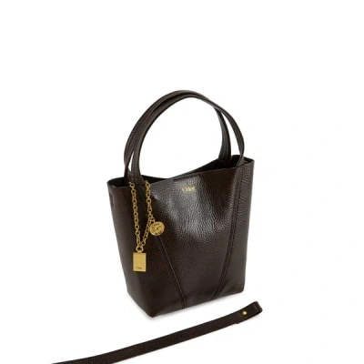 Chloé Sac À Main Spin En Cuir De Veau In Brown