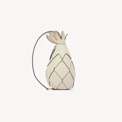Chloé Sac Bandoulière Ananas  Symbols En Cuir Grainé Femme Beige Taille Onesize 100% Cuir De Veau