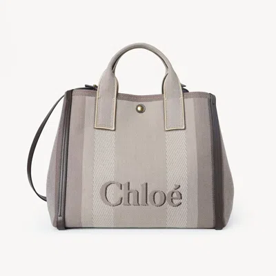 Chloé Sac Cabas  Carry En Toile Femme Brun Taille Onesize 91% Coton, 6% Polyester, 3% Fibres Textiles In Brown