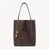 Chloé Sac Cabas  Spin En Cuir Effet Python Femme Brun Taille Onesize 100% Soie In Brown