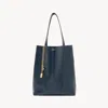 Chloé Spin Grained Leather Tote Bag In Blue