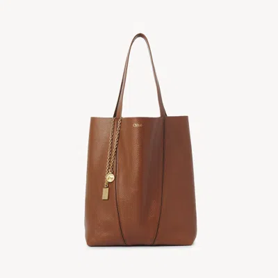 Chloé Sac Cabas  Spin En Cuir Grainé Femme Brun Taille Onesize 100% Cuir De Veau In Brown