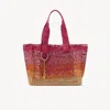 Chloé Womens Multicolor Orange Summer Banana East-west Raffia Tote Bag In Burgundy