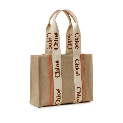 Chloé Sac Cabas En Lin In Orange