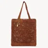 Chloé Sac Cabas Summer Banana En Raphia Femme Brun Taille Onesize 100% Soie In Brown