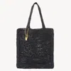 Chloé Sac Cabas Summer Banana En Raphia Femme Noir Taille Onesize 100% Soie In Black